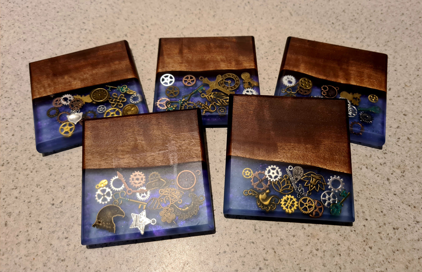 Steampunk Resin Coasters