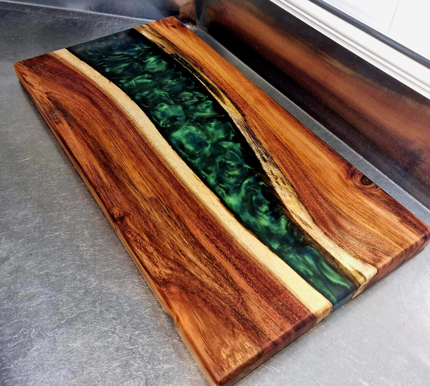Resin river cutting board