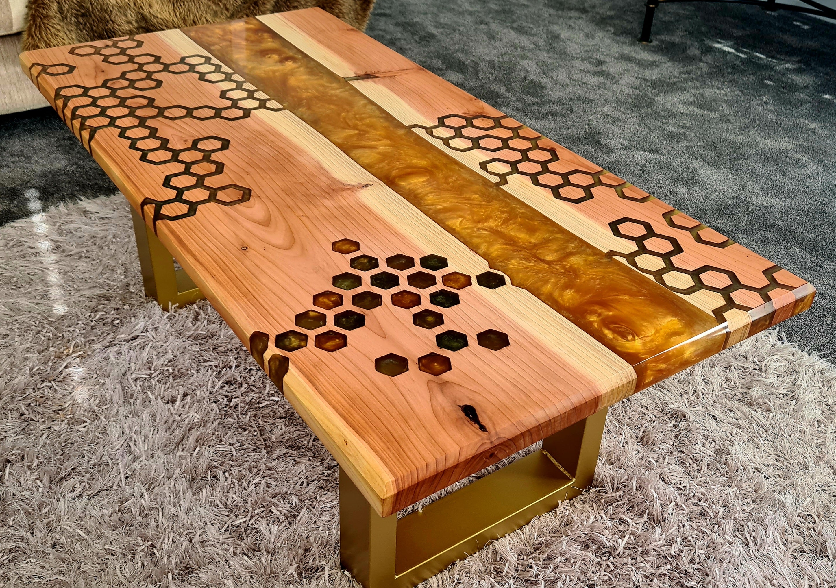 Honeycomb River Table – Resinate