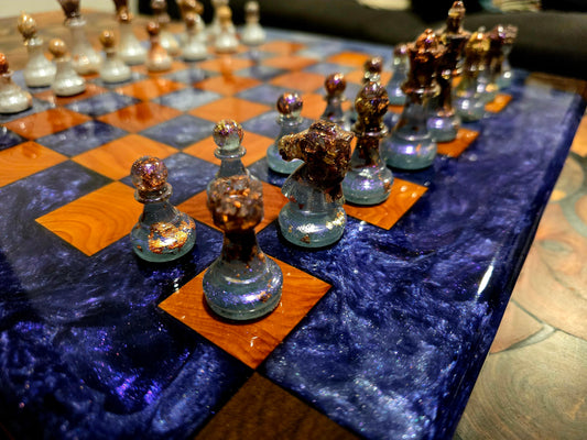 Metallic Purple & White Chess Board