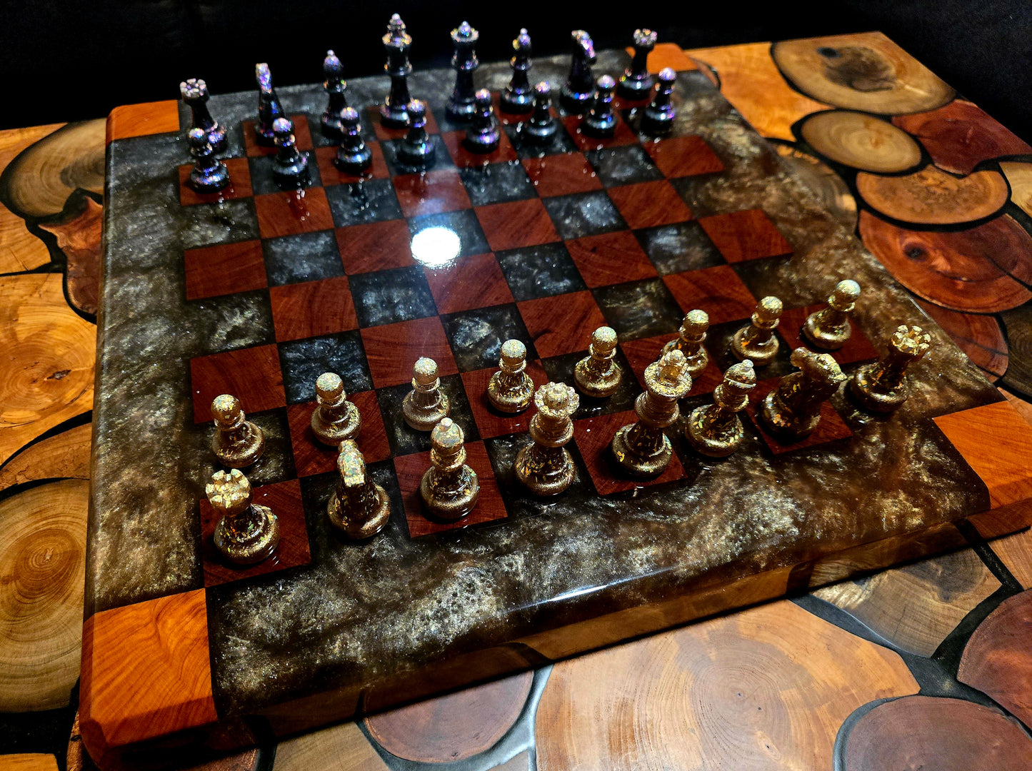Bronze & Grey Chess Board