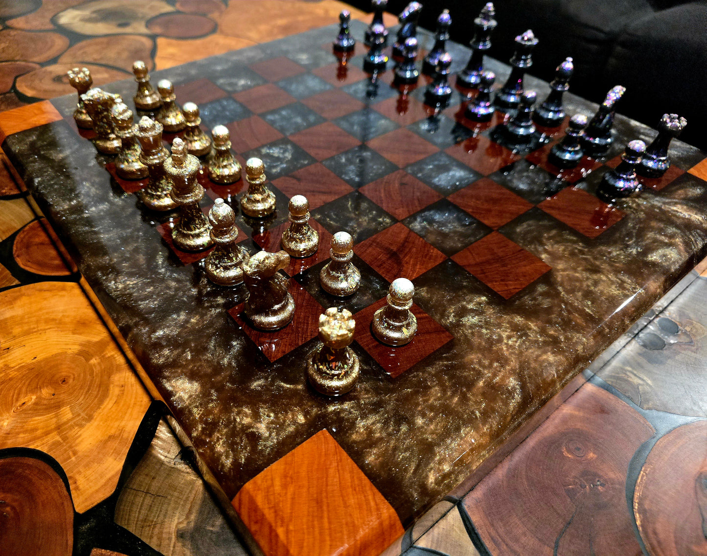 Bronze & Grey Chess Board