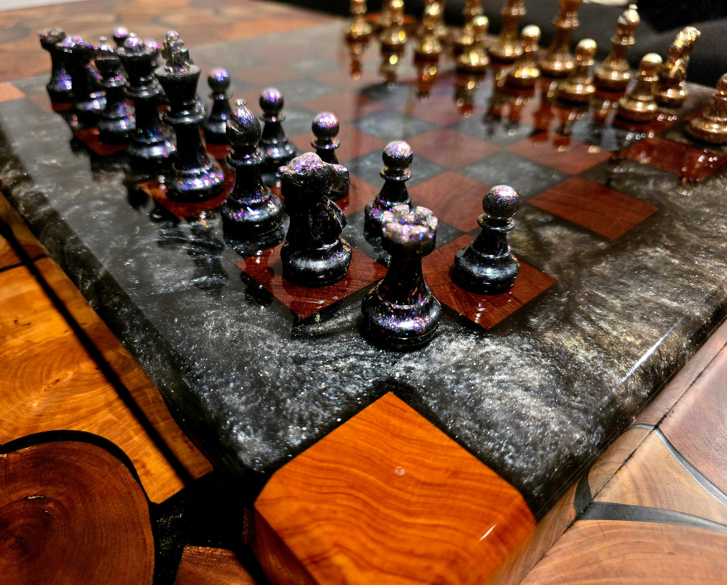 Bronze & Grey Chess Board