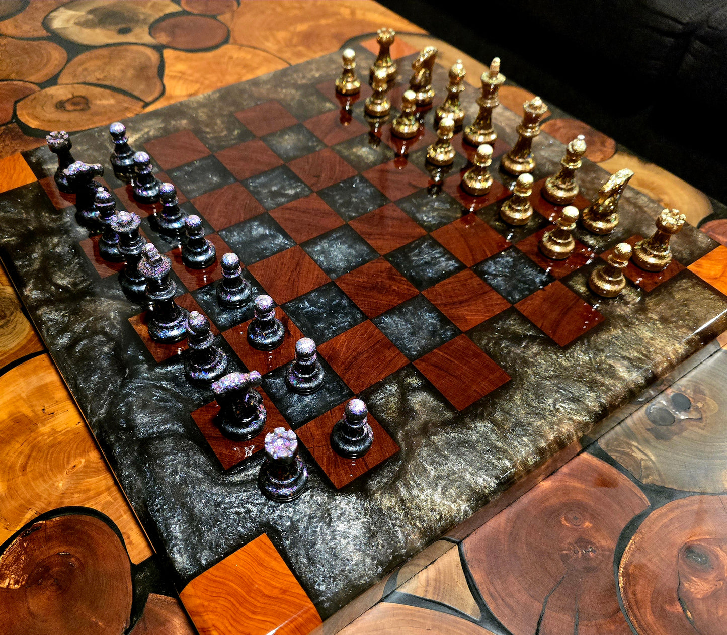 Bronze & Grey Chess Board