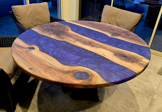 Round Black Walnut Dining Table