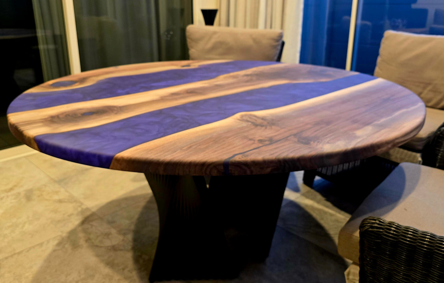 Round Black Walnut Dining Table