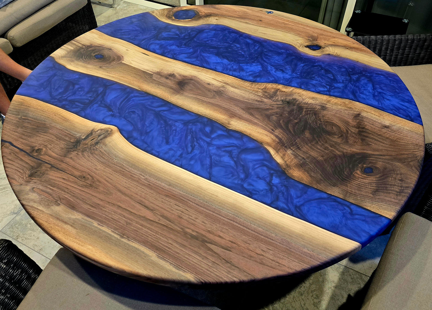 Round Black Walnut Dining Table