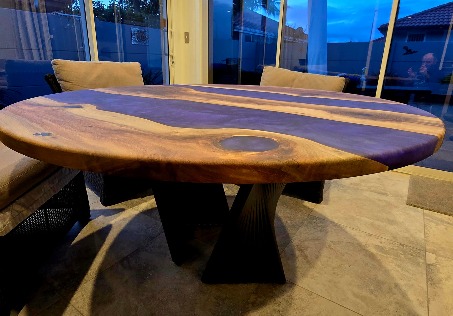 Round Black Walnut Dining Table
