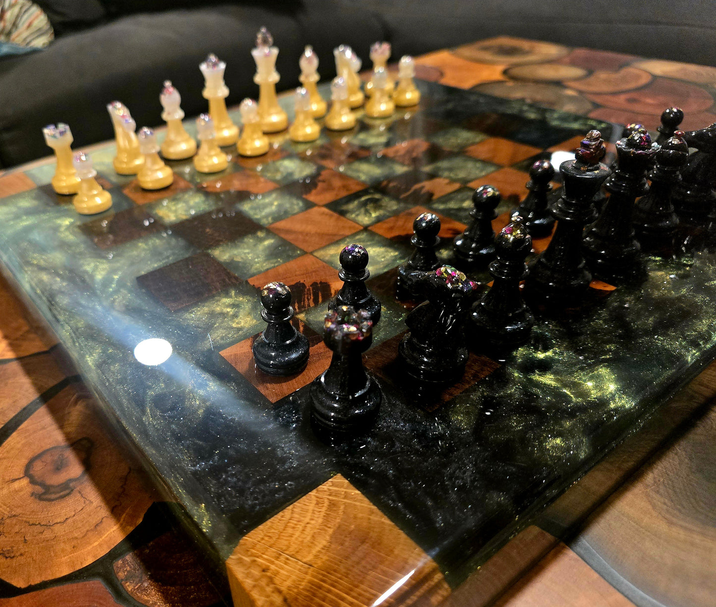 Blackish gold Chess Board