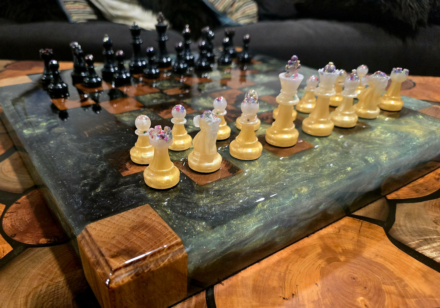 Blackish gold Chess Board
