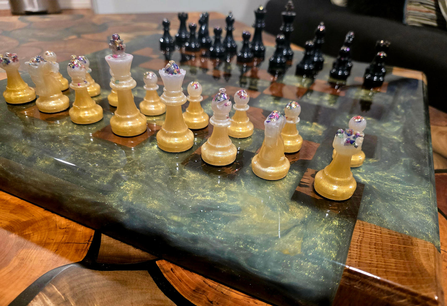 Blackish gold Chess Board