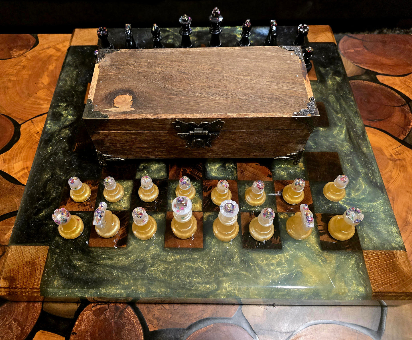 Blackish gold Chess Board