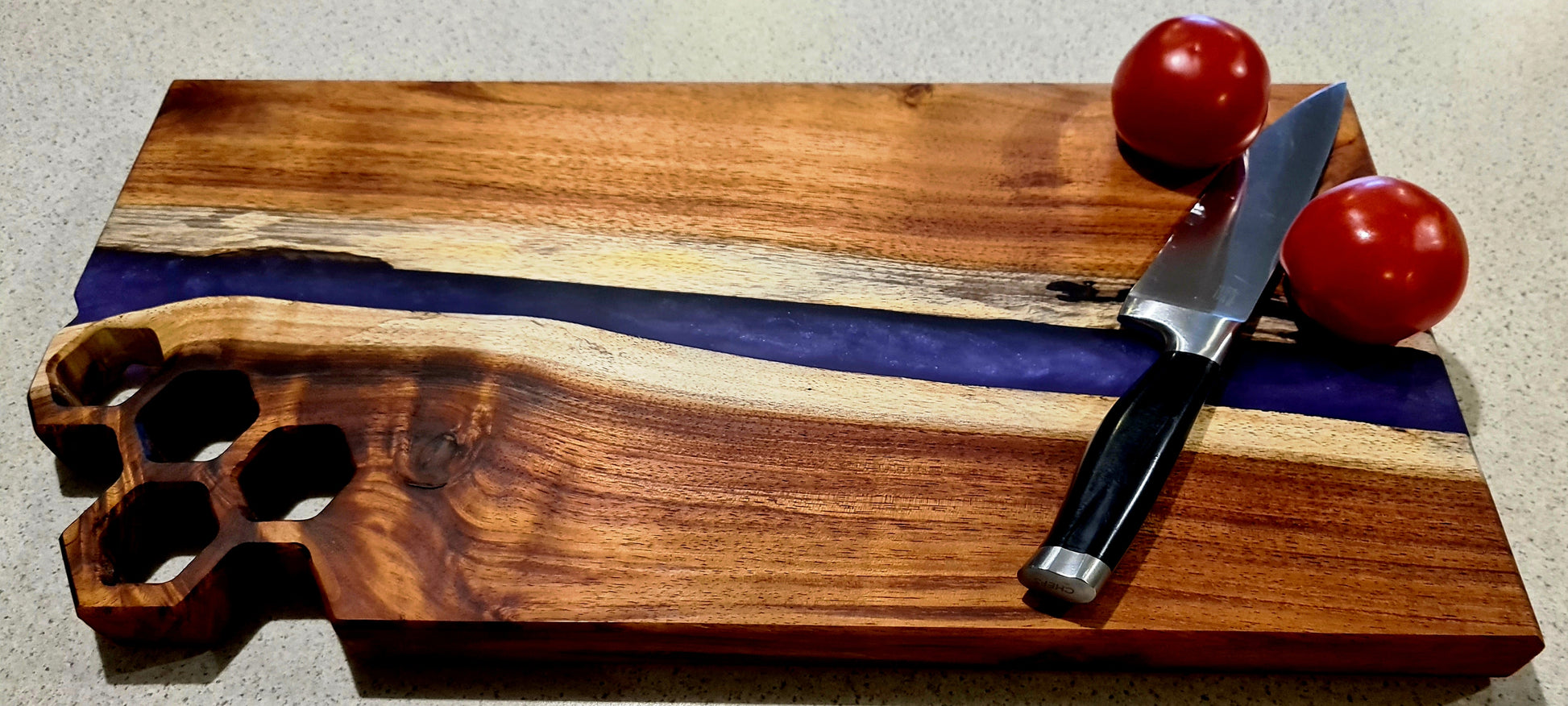 resin river cutting board