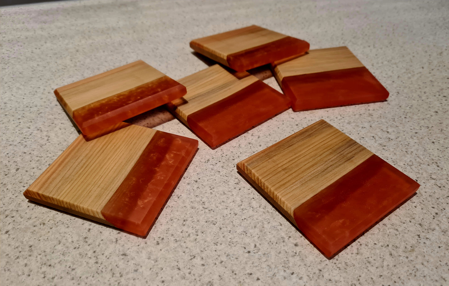 Macrocarpa Amber Resin Coasters