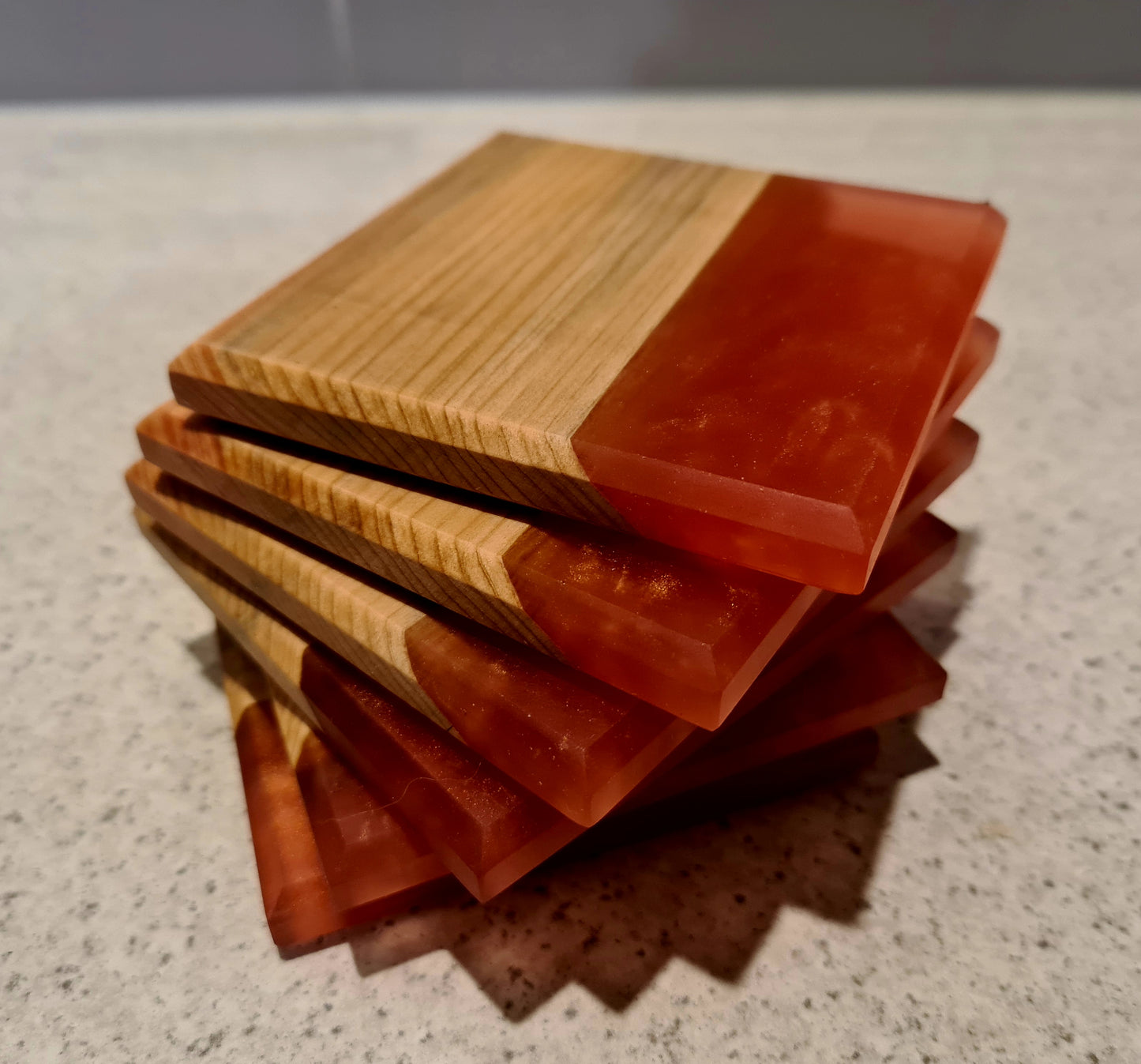 Macrocarpa Amber Resin Coasters