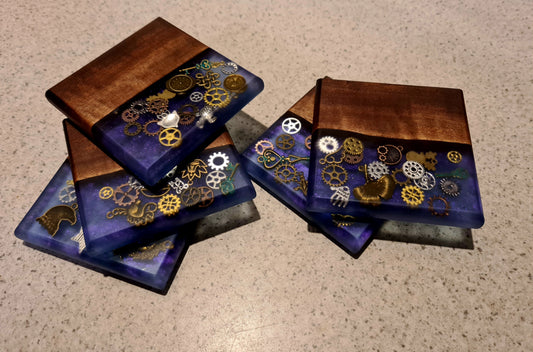 Steampunk Resin Coasters